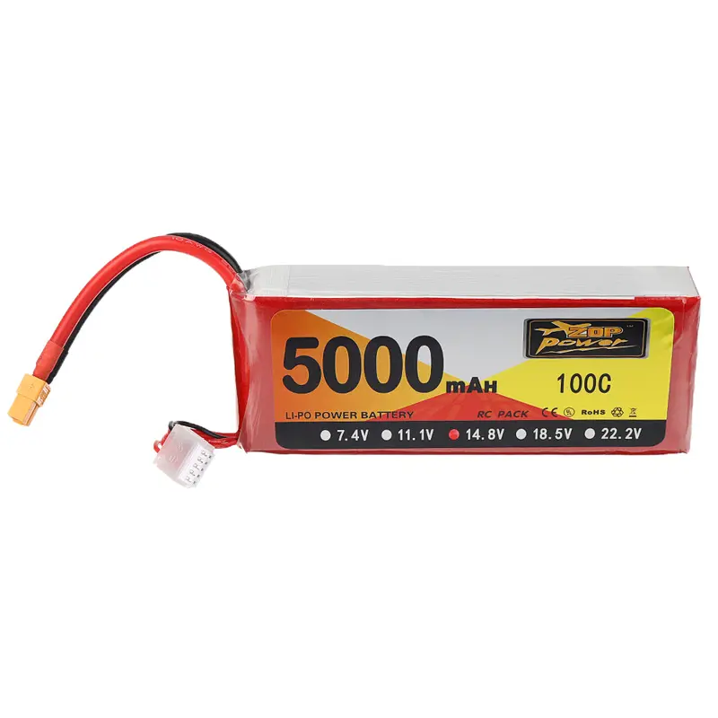 Zop Power 14.8V 5000Mah 100C 4S Lipo Battery Xt60 Plug For Rc Quadcopter Car Airplane 1