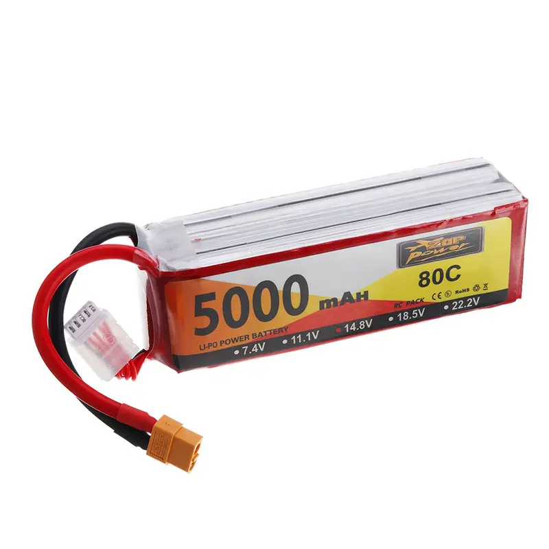 Zop Power 14.8V 5000Mah 80C 4S Lipo Battery Xt60 Plug For Rc Drone 1