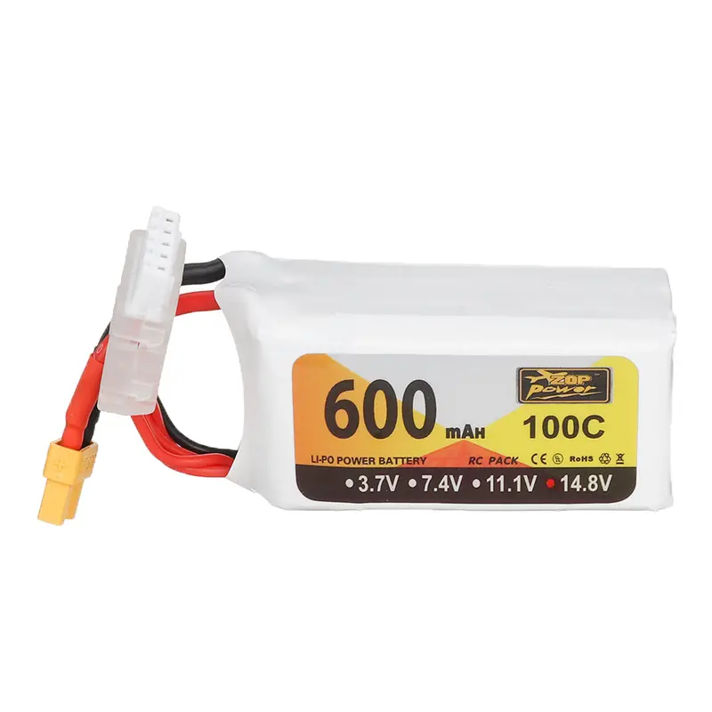 Zop Power 14.8V 600Mah 100C 4S Lipo Battery Xt30 Plug For 90Mm To 180Mm Size Multi Rotor 1