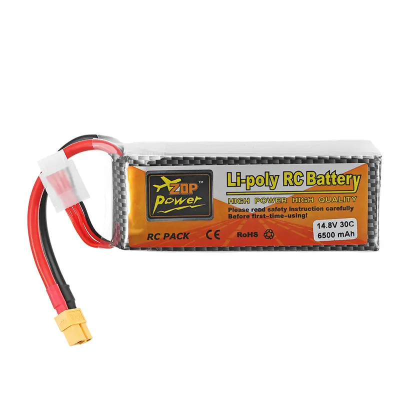 Zop Power 14.8V 6500Mah 30C 4S Xt60 Plug Lipo Battery Rc Quadcopter Car 1