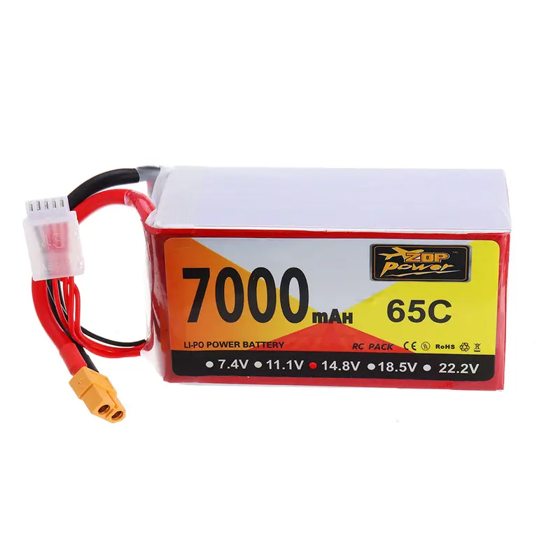 Zop Power 14.8V 7000Mah 65C 4S Lipo Battery Xt60 Plug For Rc Racing Drone 2