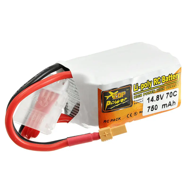 Zop Power 14.8V 750Mah 4S 70C Lipo Battery Xt30 Plug 1