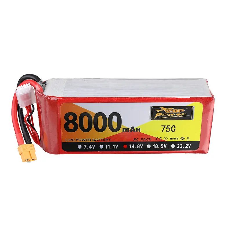 Zop Power 14.8V 8000Mah 75C 4S Lipo Battery Xt60 Plug For Rc Car Quadcopter 1