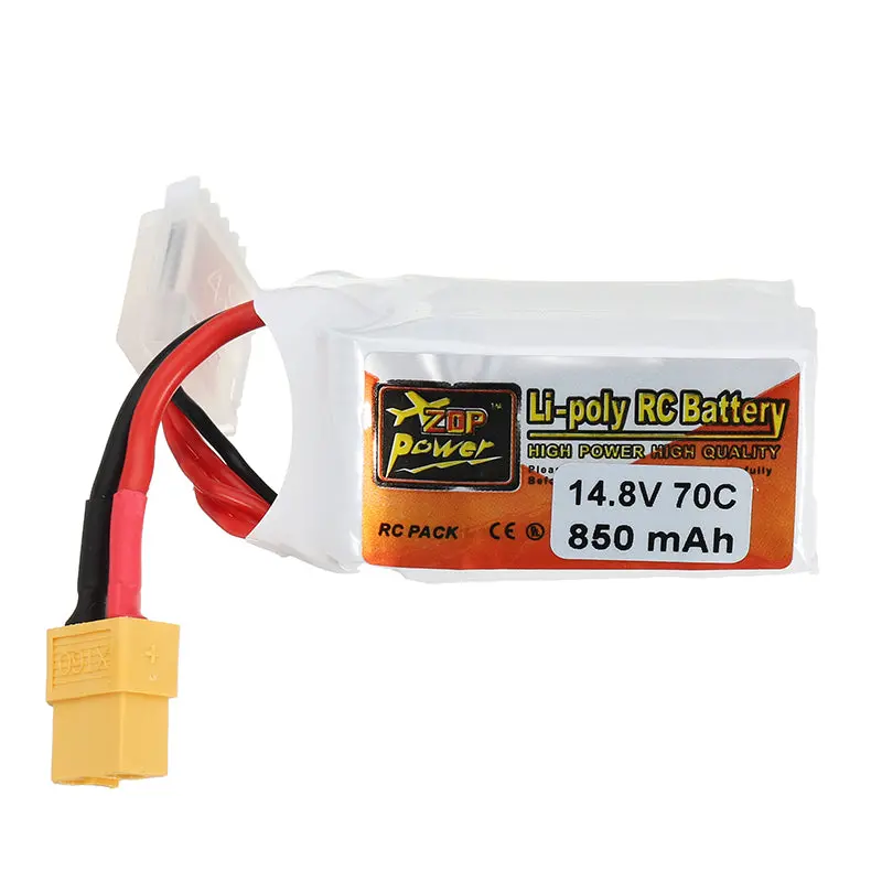 Zop Power 14.8V 850Mah 70C 4S Lipo Battery Xt60 Plug 1