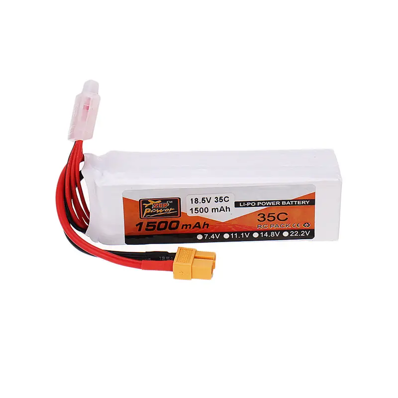 Zop Power 18.5V 1500Mah 35C 5S Lipo Battery Xt60 Plug For Fpv Rc Drone 1