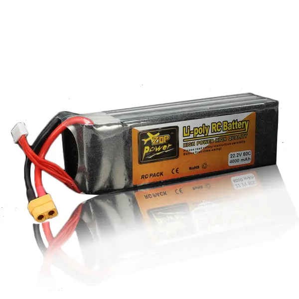 Zop Power 22.2V 4000Mah 6S 60C Lipo Battery Xt60 Plug 1