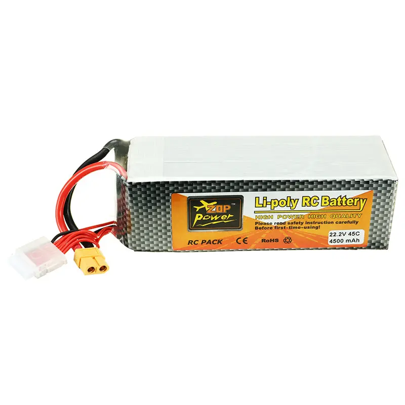 Zop Power 22.2V 4500Mah 45C 6S Lipo Battery Xt60 Plug For Alzrc 505 Rc Helicopter 1
