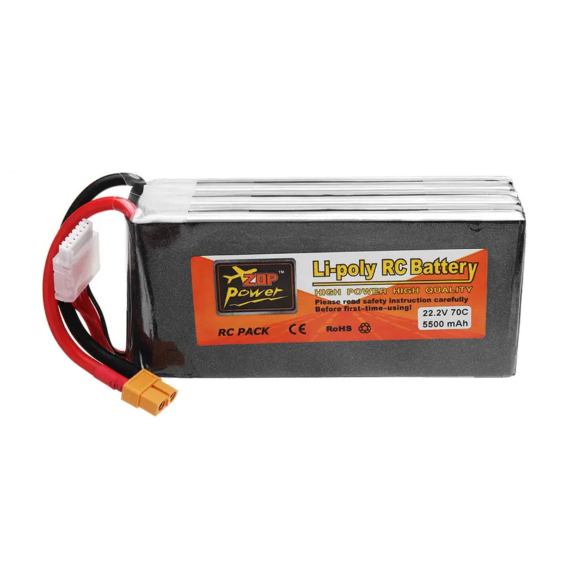 Zop Power 22.2V 5500Mah 70C 6S Lipo Battery With Xt60 Plug For Rc Models 1