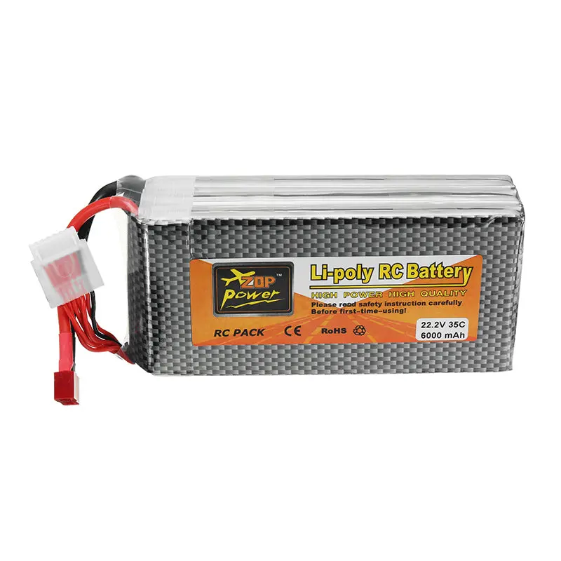 Zop Power 22.2V 6000Mah 35C 6S Lipo Battery T Plug For Rc Model 1