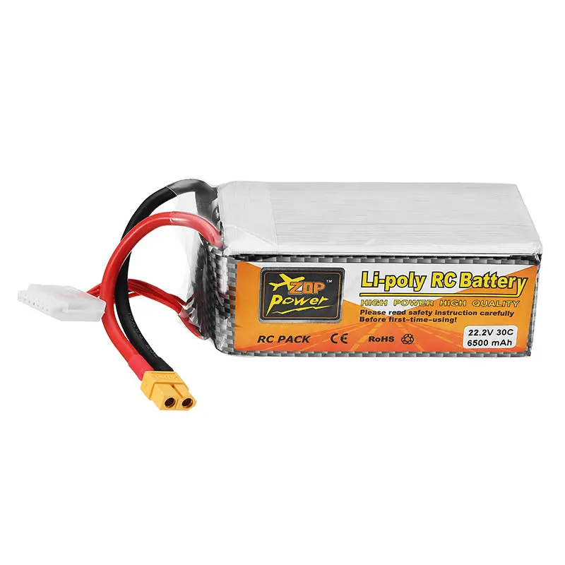 Zop Power 22.2V 6500Mah 30C 6S Xt60 Plug Lipo Battery For Rc Helicopter Car 1