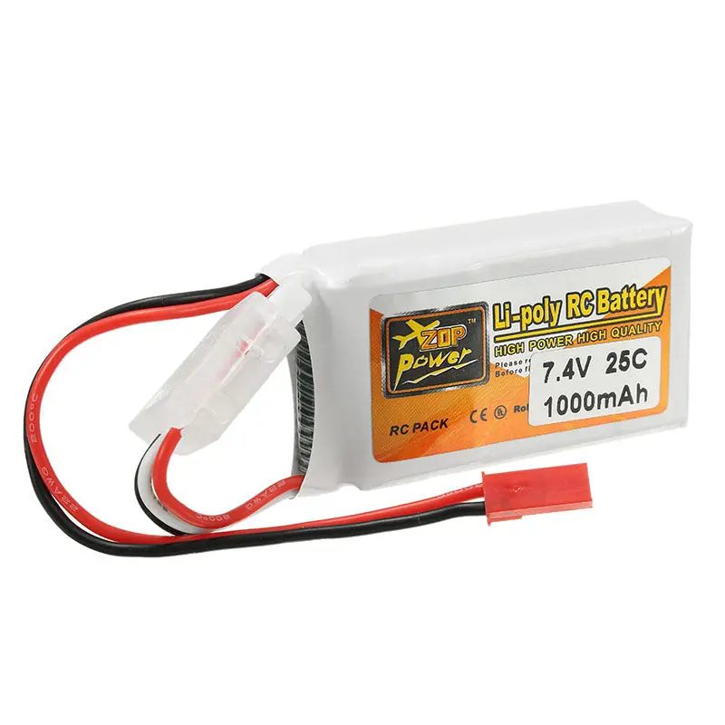 Zop Power 7.4V 1000Mah 25C 2S Lipo Battery Jst Plug For Rc Models 1