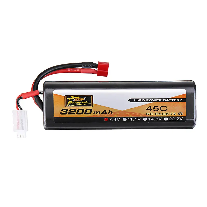 Zop Power 7.4V 3200Mah 45C 2S Lipo Battery T Plug For Rc Car 1