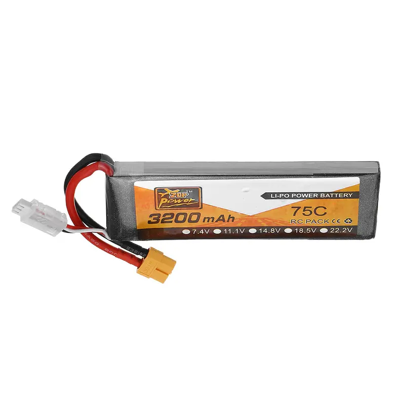 Zop Power 7.4V 3200Mah 75C 2S Lipo Battery Xt60 Plug For Rc Car Airplane 1