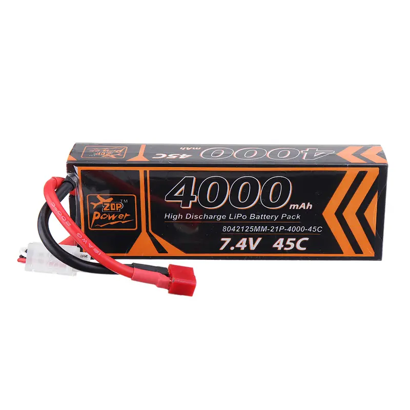 Zop Power 7.4V 4000Mah 45C 2S Lipo Battery T Plug For Rc Car 1