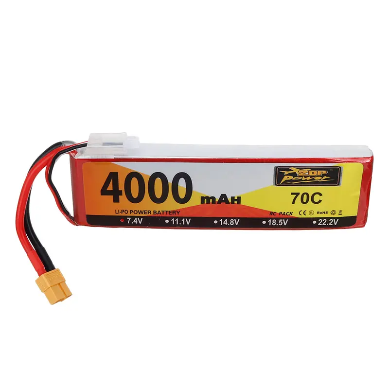 Zop Power 7.4V 4000Mah 70C 2S Lipo Battery Xt60 Plug For Rc Drone 1
