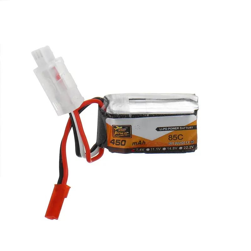 Zop Power 7.4V 450Mah 85C 2S Lipo Battery Jst Plug For Rc Model 1