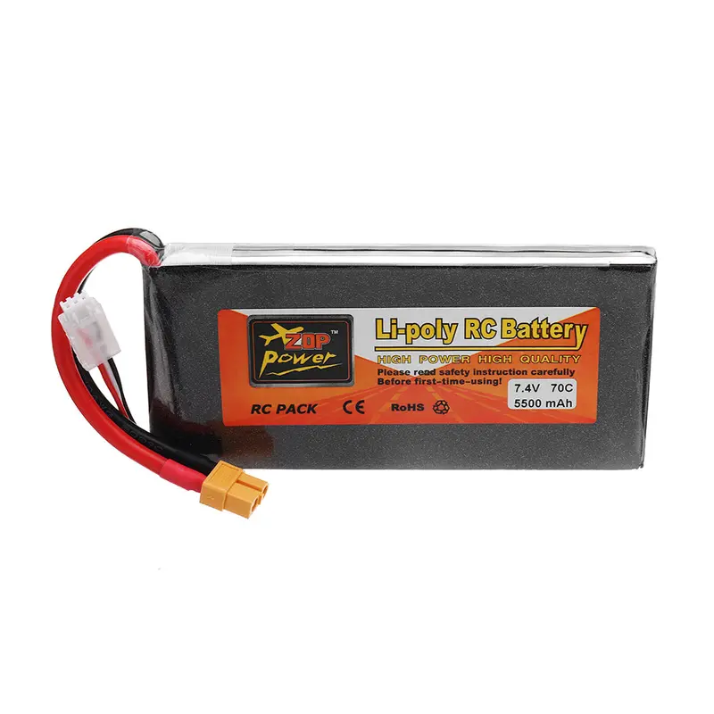 Zop Power 7.4V 5500Mah 70C 2S Lipo Battery With Xt60 Plug 1