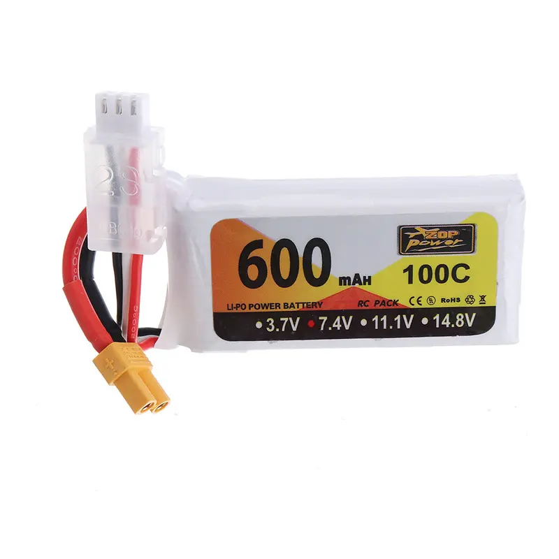 Zop Power 7.4V 600Mah 100C 2S Lipo Battery Xt30 Plug For Xk K130 Rc Helicopter 1