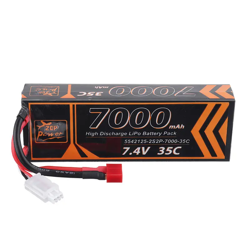 Zop Power 7.4V 7000Mah 35C 2S2p Lipo Battery T Plug For Rc Car Rc Airplane 1