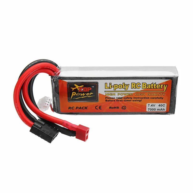Zop Power 7.4V 7000Mah 40C 2S Lipo Battery Trx Plug For Traxxas Summit Rc Car 1