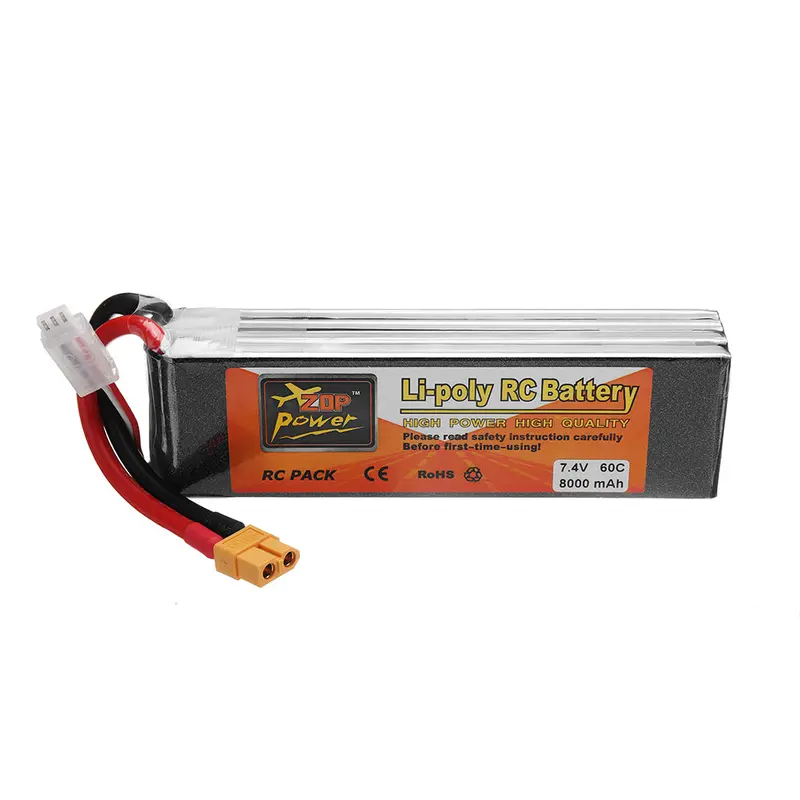 Zop Power 7.4V 8000Mah 60C 2S Lipo Battery With Xt60 Plug For Rc Models 1