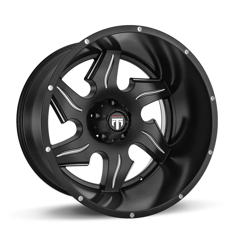 American Truxx At163 Ninja Black & Milled Forged Wheel – 22X14, 5X127, -76Mm Offset 1