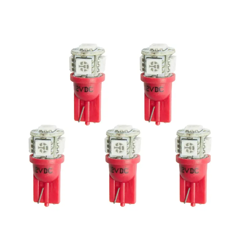 Autometer 3284-K Red T3 Wedge Led Replacement Bulbs – 5-Pack 1