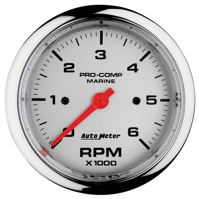 Autometer Marine-Grade Tachometer – 3-3/8 Inch, 0–6,000 Rpm, Chrome Ultra-Lite Housing 1