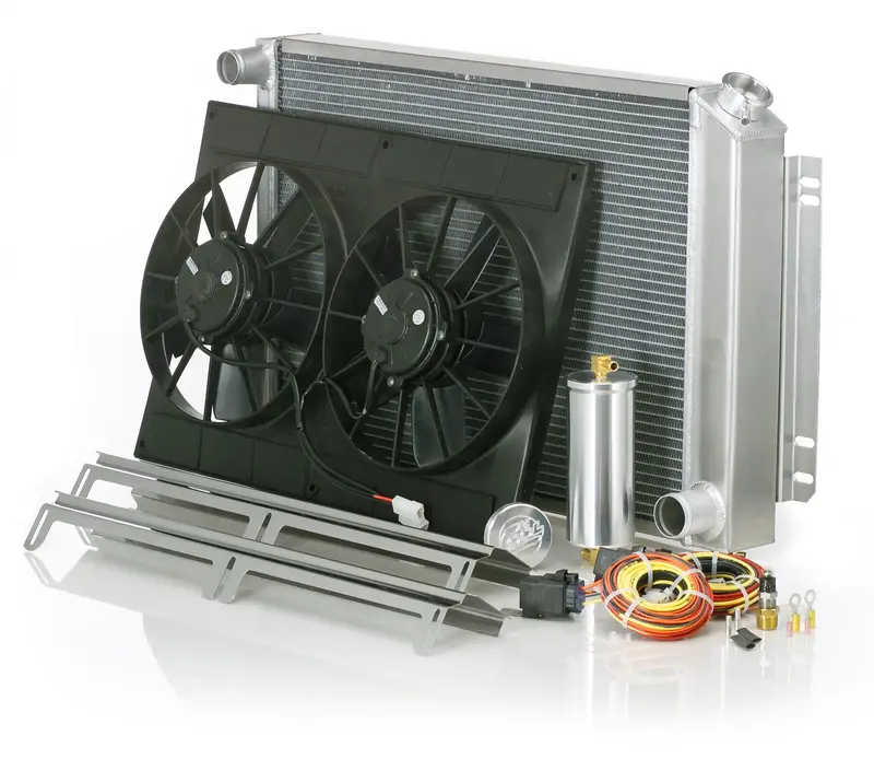 Be Cool 82261 Natural-Finish Downflow Radiator Module For 1970–1974 Plymouth E-Body Cuda & Barracuda (Automatic Transmission) 1