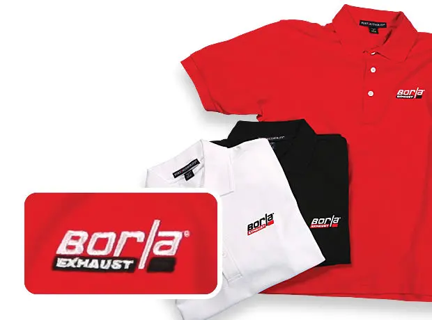 Borla Br1037 Men’S White Performance Polo Shirt – Medium Fit 1