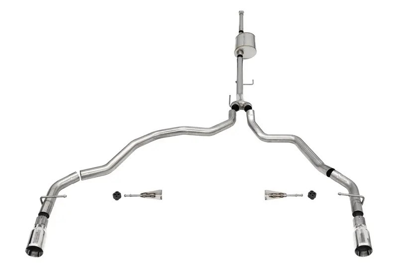 Corsa 21161 Dual-Exit 3.0-Inch Cat-Back Exhaust System With 4.0-Inch Flat-Cut Dual-Wall Tips 1