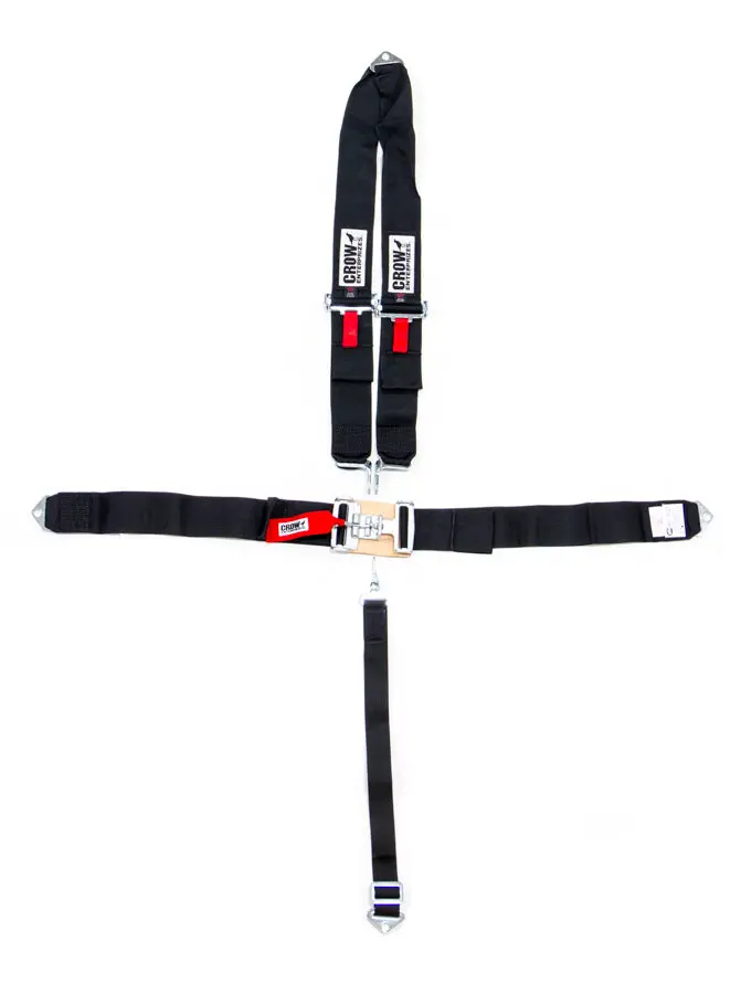 Crow Safety Gear 5-Point Racing Harness – V-Type Bolt-In Design With Oversized Black Latch (Model 11084A) 1