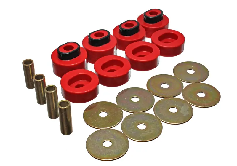 Energy Suspension Red Polyurethane Body Mount Kit – Performance Upgrade, Part 5.4111R 1