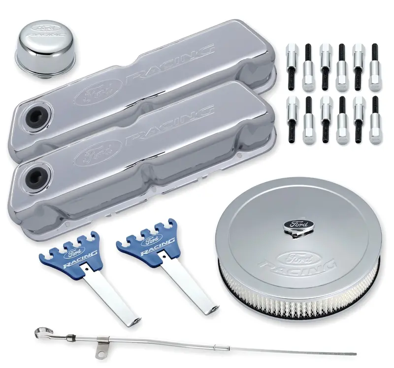 Ford Racing Chrome Engine Dress-Up Kit – Includes Embossed Valve Covers & Hardware For Small-Block Ford Engines 1