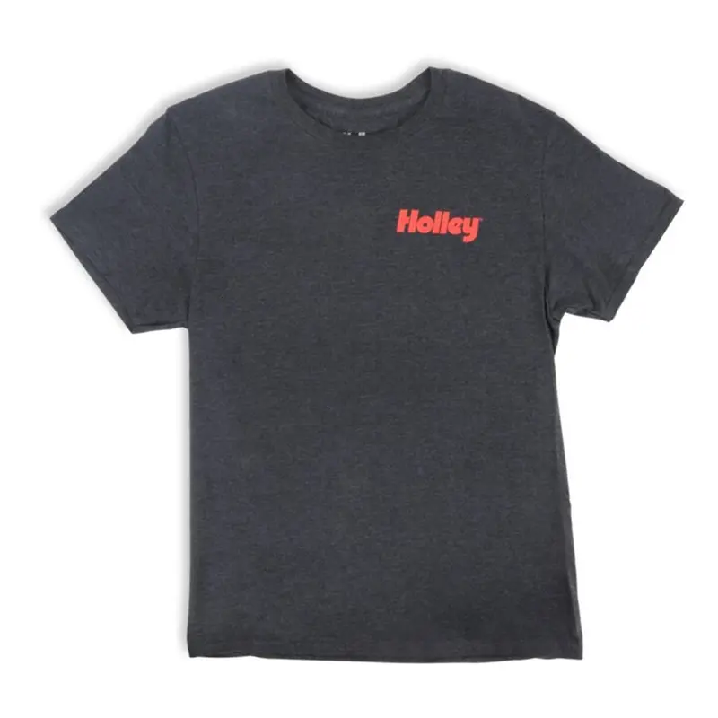 Holley Logo Performance T-Shirt – Large, Black Heather Cotton (10434-Lghol) 1