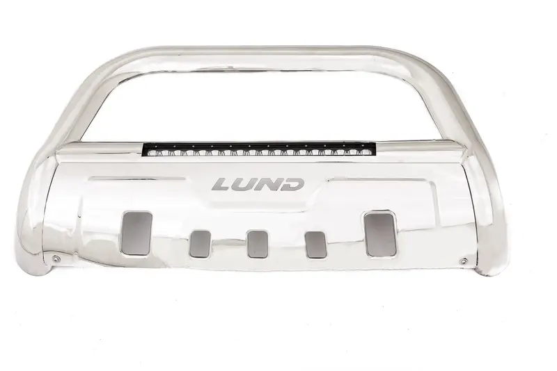 Lund 47021209 Stainless Steel Bull Bar With Integrated Light Mounts And Wiring Harness 1
