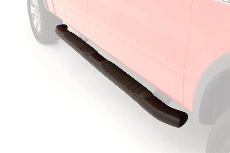 Lund 5-Inch Oval Bent Nerf Bar – 87-Inch Black Design With Mounting Brackets 1