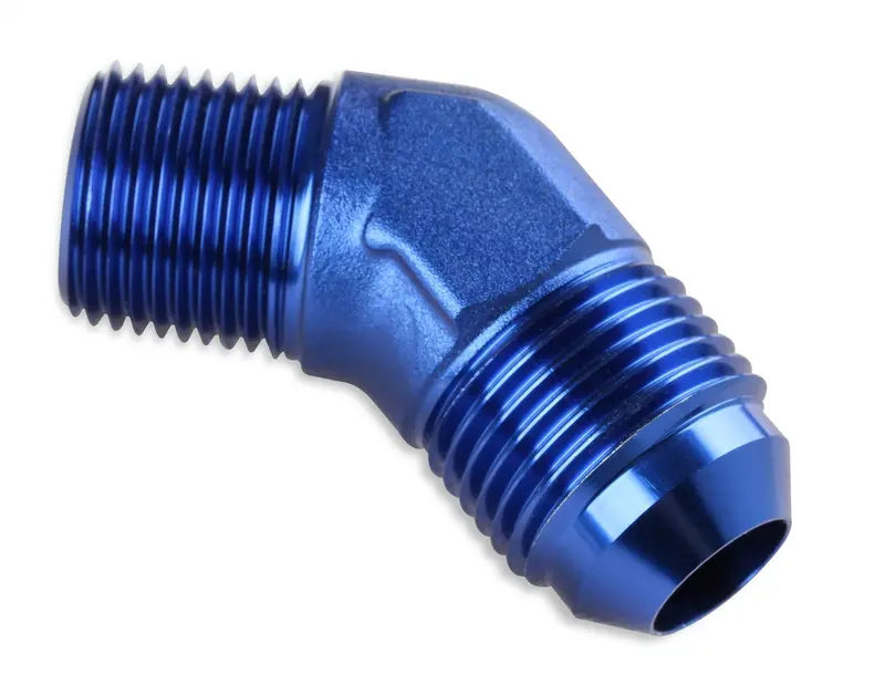 Mr. Gasket 482388 45° Anodized Blue -8An To 1/2" Npt Adapter 1