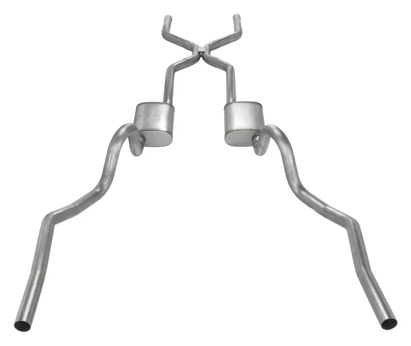 Pypes Sga40T Crossmember-Back Exhaust — H-Pipe Design For 1964–1972 A-Body Cars, 2.5" Turbo Pro Muffler System 1