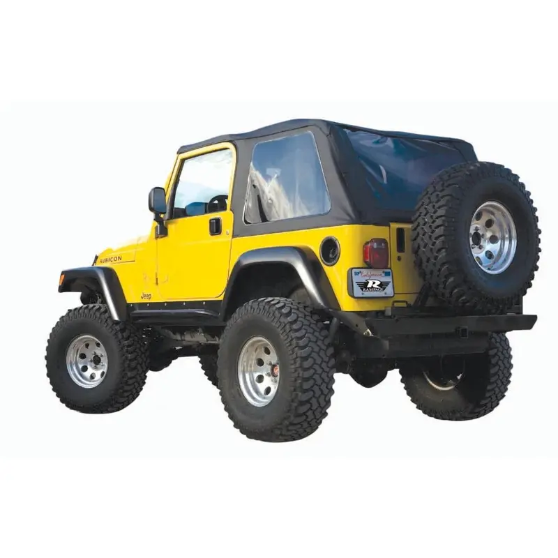 Rampage Frameless Soft Top Kit – Black Diamond With Tinted Windows (109535) 1
