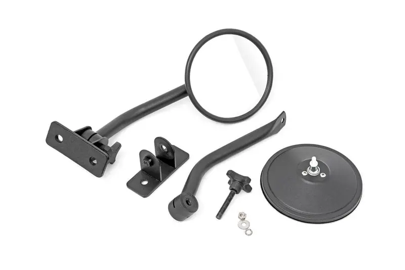 Rough Country Folding Mirror – Classic Round Design For Jeep Wrangler Jk (2007–2018) 1