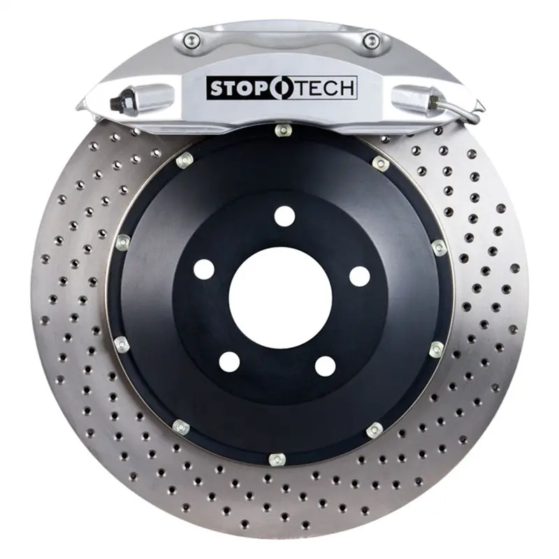 Stoptech Big Brake Kit – Front 2-Piece Slotted Rotors & Caliper Package 1