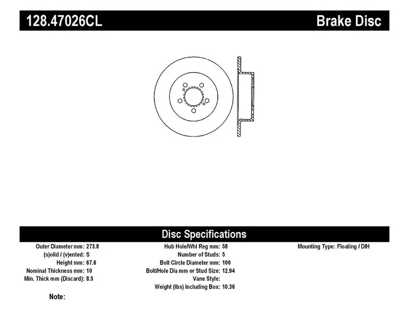 Stoptech Cryo-Treated Cross-Drilled Rear Left Brake Rotor – Model 128.47026Cl 1