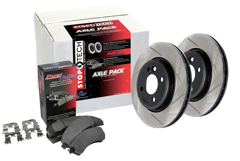 Stoptech Street Axle Pack – Slotted Front And Rear Brake Kit 1