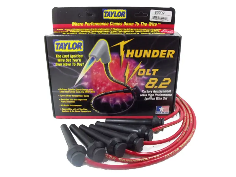 Taylor Cable 82207 Thundervolt 8.2Mm Red Spiro-Wound Ignition Wire Set – 90° Custom Fit 1