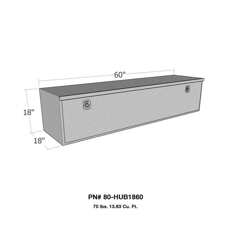 Westin 80-Hub1860 Brute Hd Under-Vehicle Tool Storage Box – Polished Aluminum, 18" X 60", Drop-Down Door 1