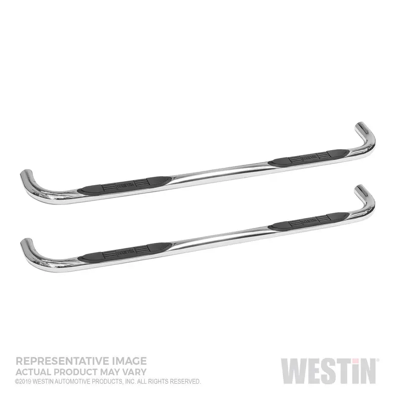 Westin E-Series 3-Inch Polished Stainless Steel Nerf Bars – 2-Piece Step System 1