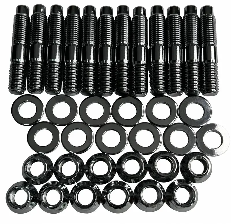 Gator Fasteners Heavy-Duty Exhaust Manifold Stud Kit – Black Oxide Finish For Cummins 5.9L/6.7L (1994–2020 Dodge/Ram) 1
